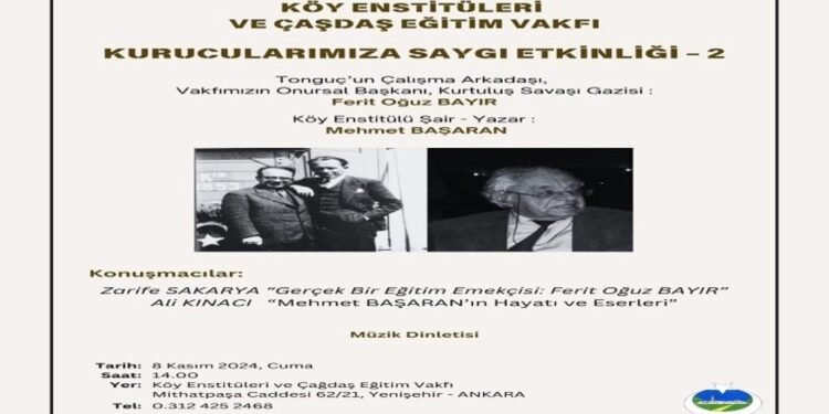 Köy Enstitüleri ve Çağdaş Eğitim Vakfı’ndan Ferit Oğuz Bayır ve Mehmet Başaran Anma Etkinliği