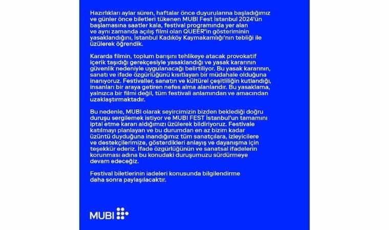 MUBI Fest İstanbul İptal Edildi