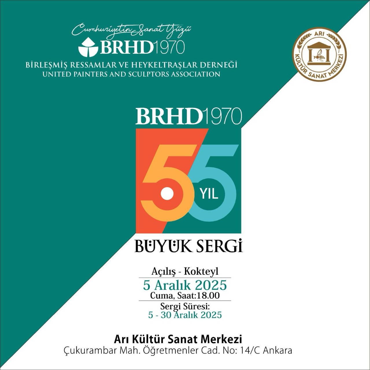 Cumhuriyetin Sanat Yüzü: BRHD 55. Yıl Büyük Sergisi Ankara'da