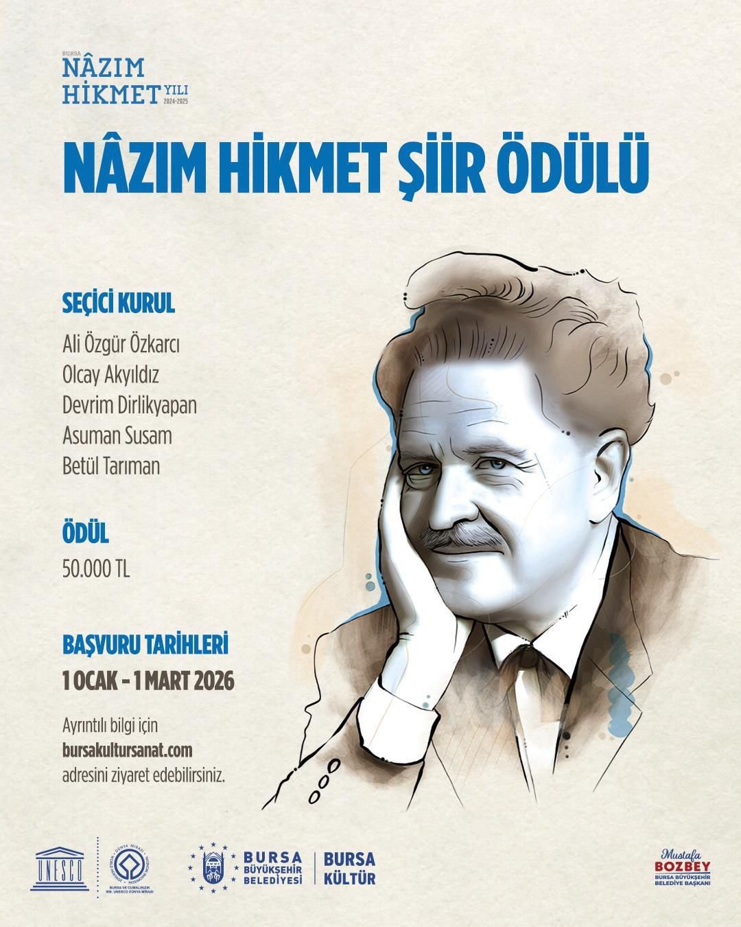Nâzım Hikmet Şiir Ödülü 2026: Başvurular Devam Ediyor ve Jüri Listesi Belli