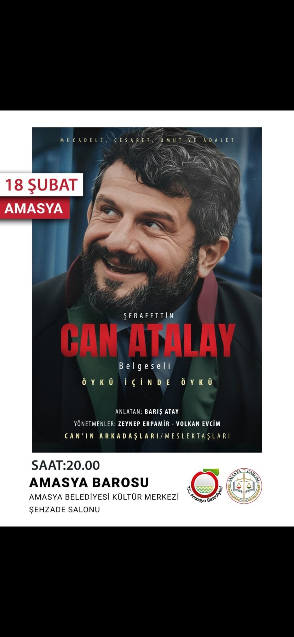 Amasya’da Belgesel Gösterimi ve Adalet Mücadelesinin Sesi Can Atalay