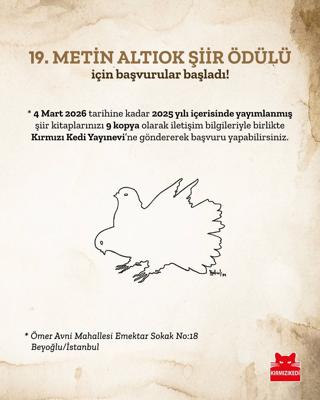 Metin Altıok Şiir Ödülü 19. Kez: Başvurular 4 Mart 2026’ye Kadar Kabul Ediliyor